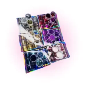 set x12 potes de decoracion para uÑas papel aluminio/oro/cobre de colores 5700pap