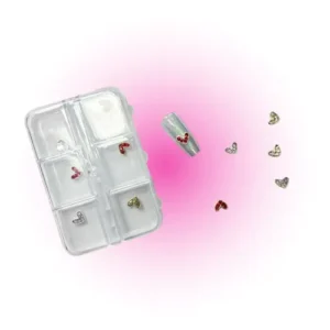 set x6 dijes de corazon para decoracion de uÑas naez 50542