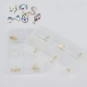 set x6 dijes con piedras para uÑas modelos surtidos 38510