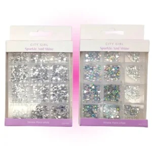 set de strass plateado y tornasol diferentes medidas city girl 33984