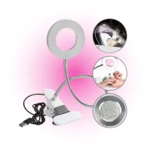 lampara clip flexible con lupa eloise 16665