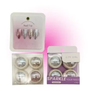 set x4 polvos glitter/brillos para deocracion de uÑas city girl city girl