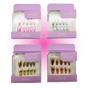 uÑas postizas almendra efecto espejo city girl 10317