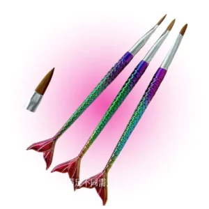 set x3 pinceles de pelo sintetico para acrilico sirena 11494