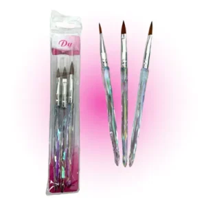 set x3 pinceles de pelo sintetico para acrilico 11661