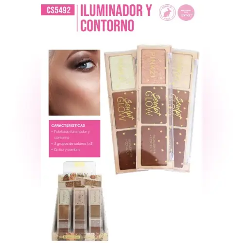 paleta de iluminador + contorno pink 21 69647/cs5492