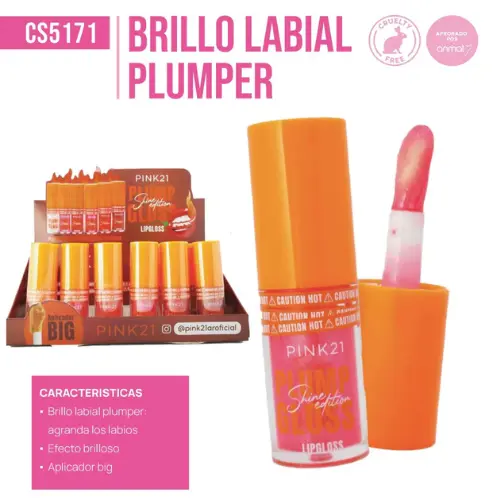 brillo labial voluminizador/plumper pink 21 69210/cs5171