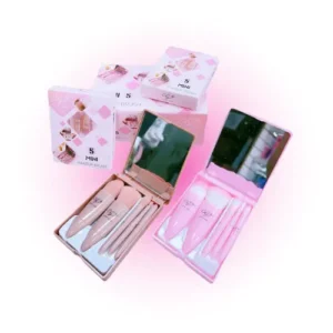 set x5 esponjas para maquillaje + estuche organizador con espejo city girl 82911
