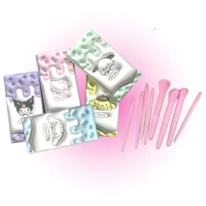 set x8 brochas de maquillaje con organizador de dibujito 23155