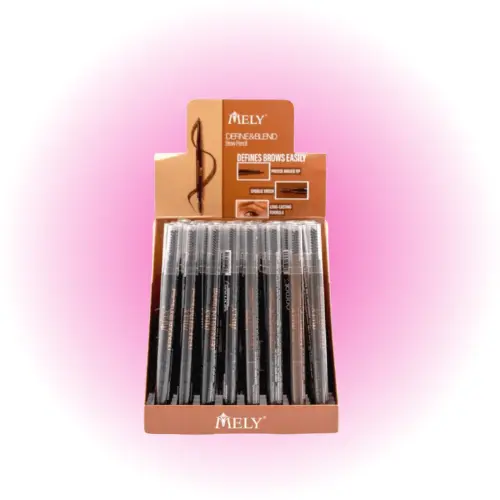 lapiz para ceja retractil con cepillo para difuminar mely 82795