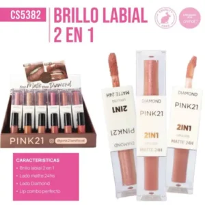 2en1 brillo labial + labial matte pink 21 69135/cs5382