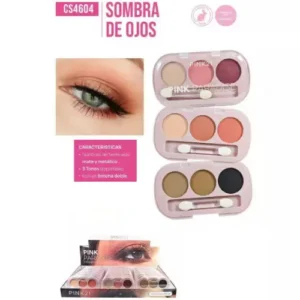 paleta de sombras para ojos x3 colores pink 21 66265/cs4604