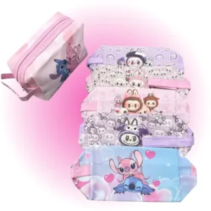 neceser/porta cosmÉticos la bubu y stitch