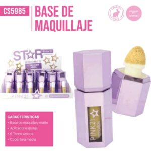 base de maquillaje con aplciador de esponja pink 21 85463/cs5985