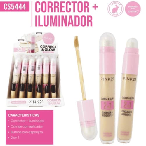 2en1 corrector + iluminador pink 21 69807/cs5444 2en1 corrector + iluminador pink 21 69807/cs5444