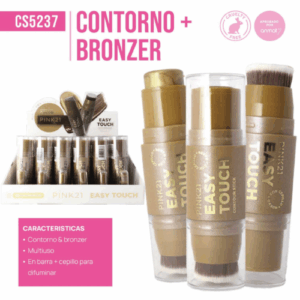 bronzer y contorno en barra ocn brocha para difuminar pink 21 69777/cs5237