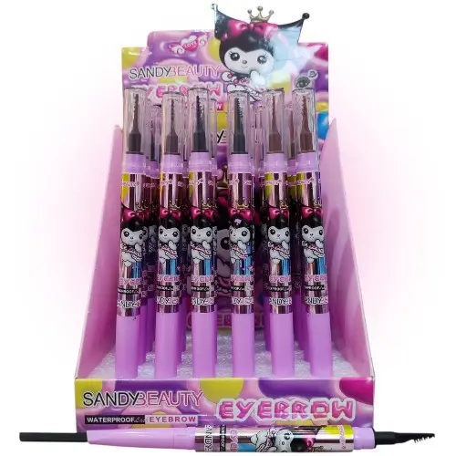 lapiz retractil para cejas + cepillo para difuminar kuromi