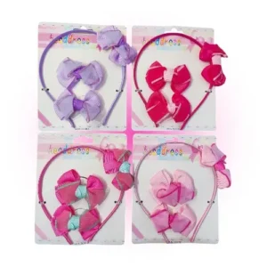 set de vincha + hebillas con moÑo infantil