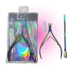 set de alicate corta cuticula + repujador 45675