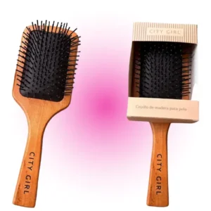 cepillo para cabello mango de madera city girl 50059