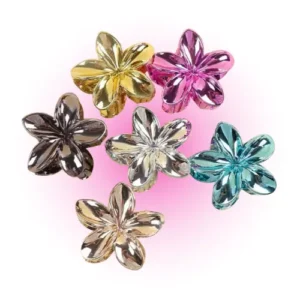 broche de flor hawaiana metalizado para cabello