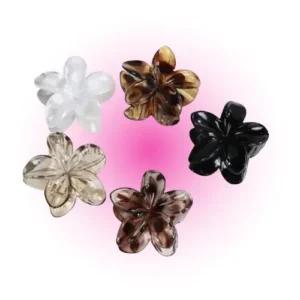 broche de flor hawaiana metalizado para cabello