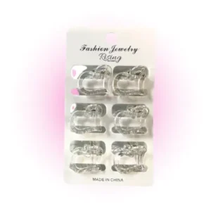 set x6 broches de corazon para cabello 36425