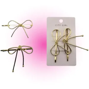 set de hebillas doradas moÑo city girl 27533