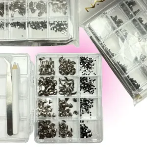 caja de deco surtida para decoracion de uÑas + pinza + lapiz de cera naez 50778/dh85077