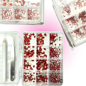 caja de deco surtida para decoracion de uÑas + pinza + lapiz de cera naez 50785/dh85078