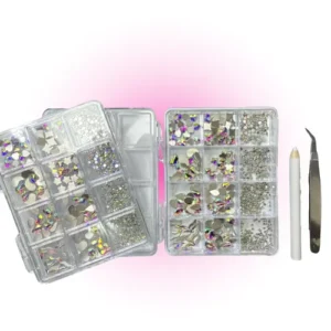 caja de deco surtida para decoracion de uÑas + pinza + lapiz de cera naez 50764/dh85076
