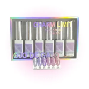 caja x6 esmaltes semi ojo de gato charm limit 65043