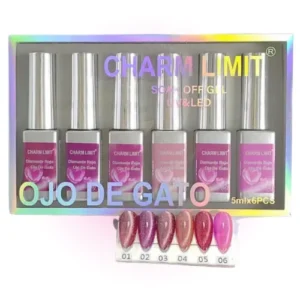caja x6 esmaltes semi ojo de gato charm limit 65111/zma my11