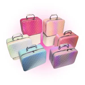 set x3 cofres portacosmeticos tornasol diamantados x3