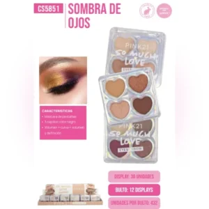paleta de somrbas para ojos 4 colores pink 21 87030/cs5851