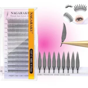 extension de pestaÑas premade spire eyelash nagaraku 0.07d mix 8 15mm