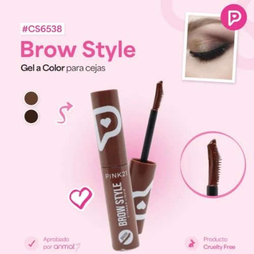 mascara marron para cejas y pestaÑas pink 21