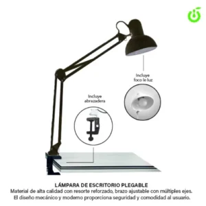 lampara articulada con broche y foco cherimoya cr000059