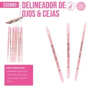 delineador en lapiz 2en1 negro para ojos y marron para cejas 87061/cs5893