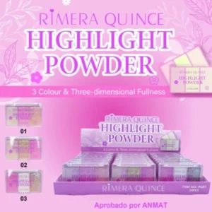 paleta de iluminador en polvo 3 colores rimera quince 98179/rq81
