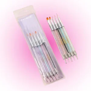 SET X5 PINCELES DOBLES DOTTING PUNTEROS PARA NAIL ART DECORACION DE UÑAS NAEZ 25342/BC2534