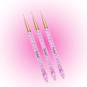 SET X3 PINCEL LINER ROSA DIAMANTE PARA DECORACION DE UÑAS ELOISE 011905