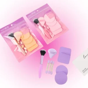 SET DE ESPONJAS + APLICADORES + BROCHA DE MAQUILLAJE NAEZ 23102/BC2310