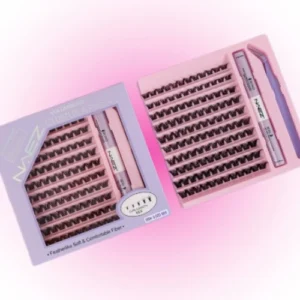 KIT DE PESTAÑAS PELO POR PELO CON PEGAMENTO + SELLADOR + PINZA W04 0.07D MIX NAEZ 70746/DD507-074