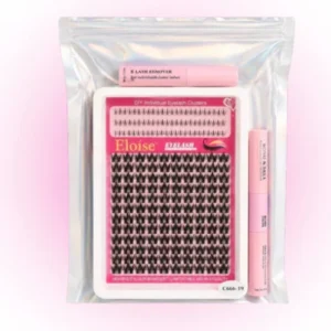 SET DE PESTAÑAS + PEGAMENTO + SELLADOR + REMOVEDOR VARIOS DISEÑOS ELOISE 712026