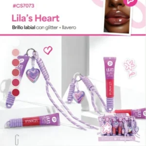 BRILLO LABIAL CON GLITTER + LLAVERO PINK 21 501484/CS7073